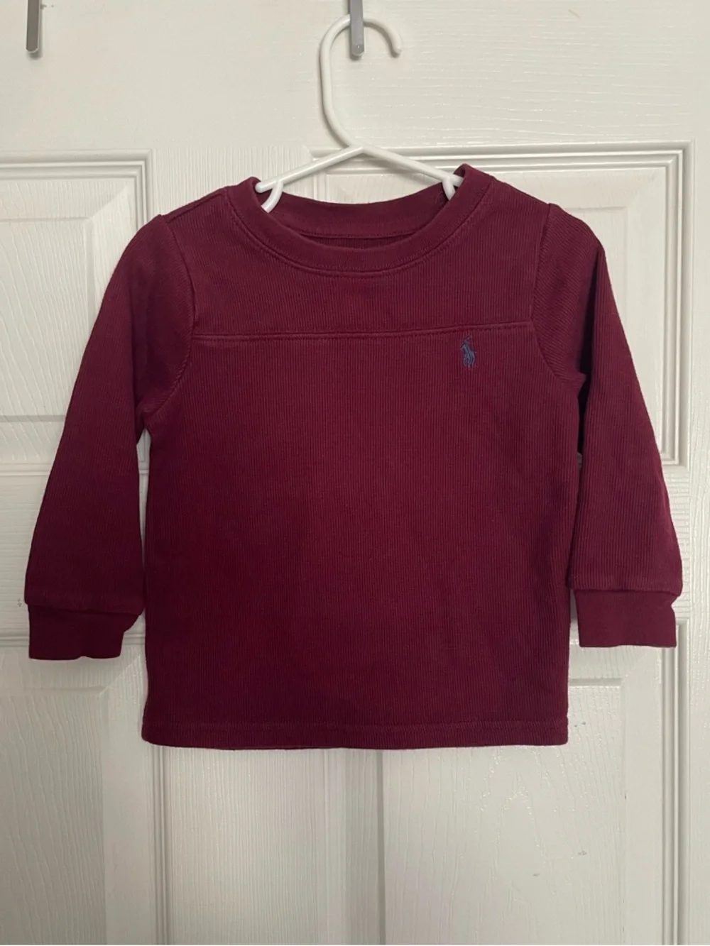 Ralph Lauren 18-24 Month Kids Long-Sleeve Crewneck Top - Burgundy